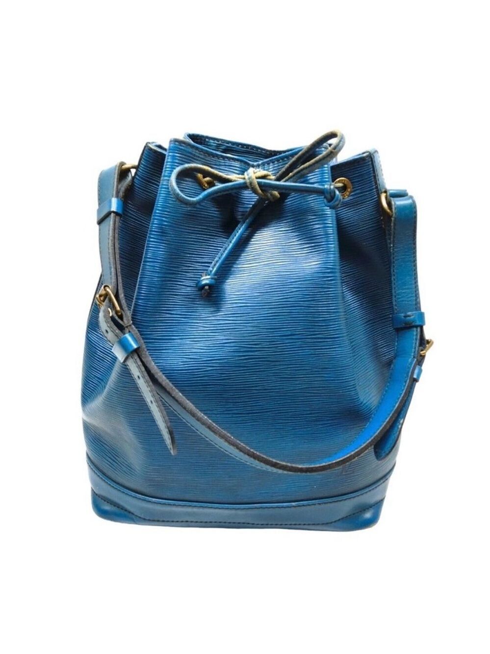 Authentic Louis Vuitton Noe Blue Epi Shoulder Bag